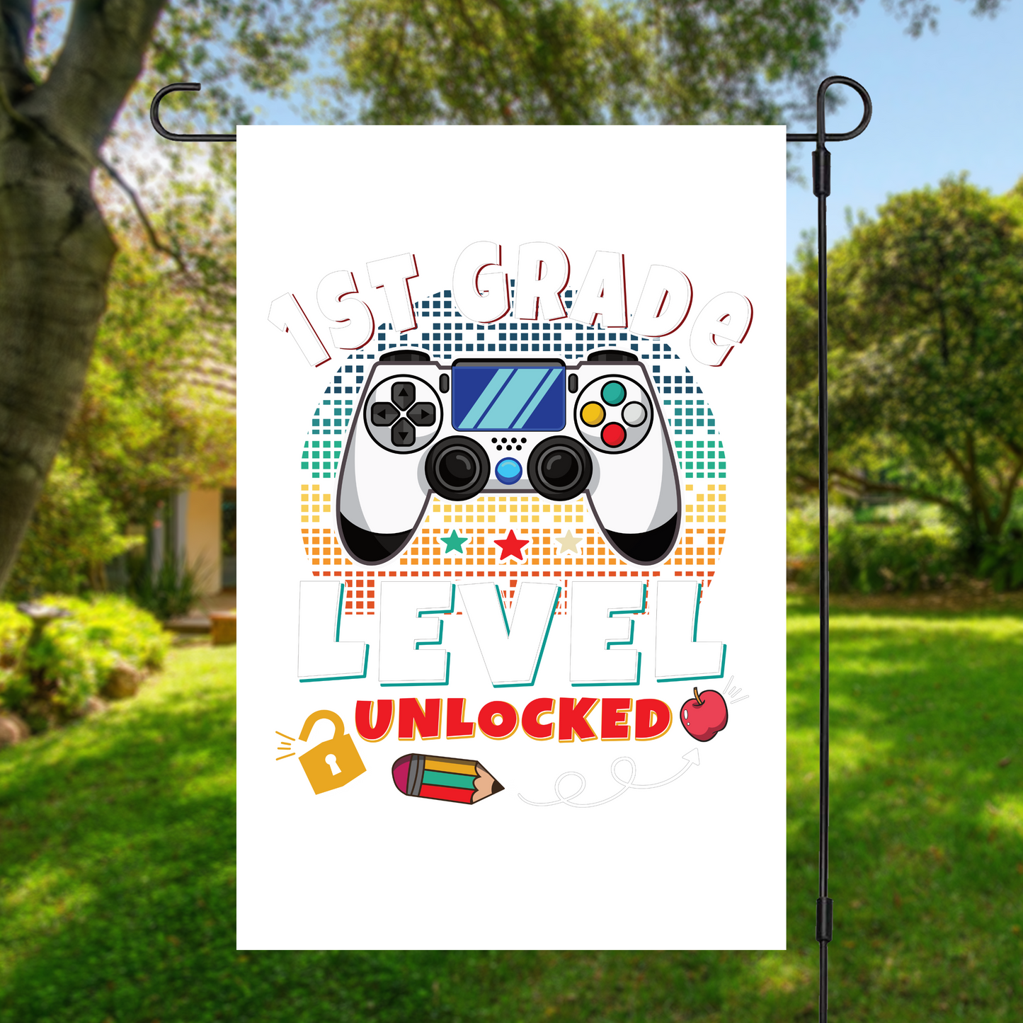 Back-To-School Garden Flag (1st Grade Level Unlocked)