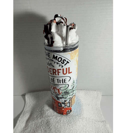 Diamond Dust Frosted Christmas Tumbler